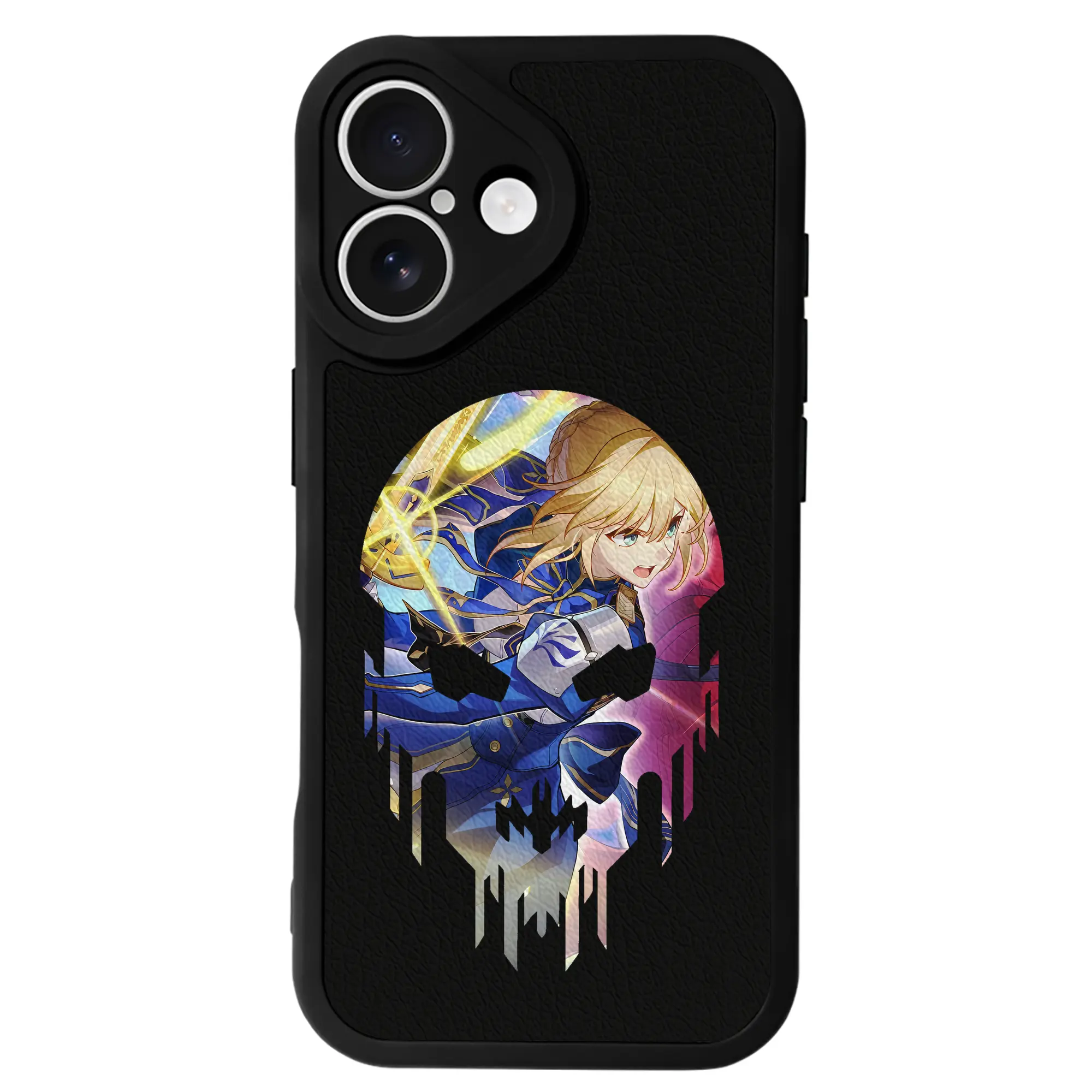 FGO グッズ,アルトリア - IPhone 16シリーズ対応 ・ シリコンスマホケース ・ レザー調 ・ 高精度フィット ・ 耐衝撃 ・ ワイヤレス充電対応 ・ 精密カット